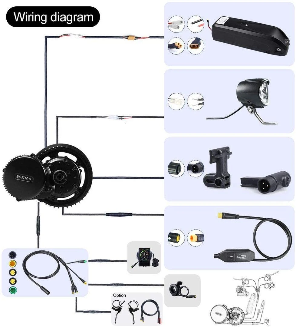 Bafang 48V 1000W Bbshd MID Motor Electric Bike Conversion Kit 100mm 120mm