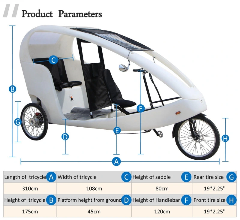 Free Import Duty Recyclable Mobile Advertising Transportation 1000W Electric Bicycle Taxi 3 Wheel Bike Taxis Car Tuk Tuk for Sale